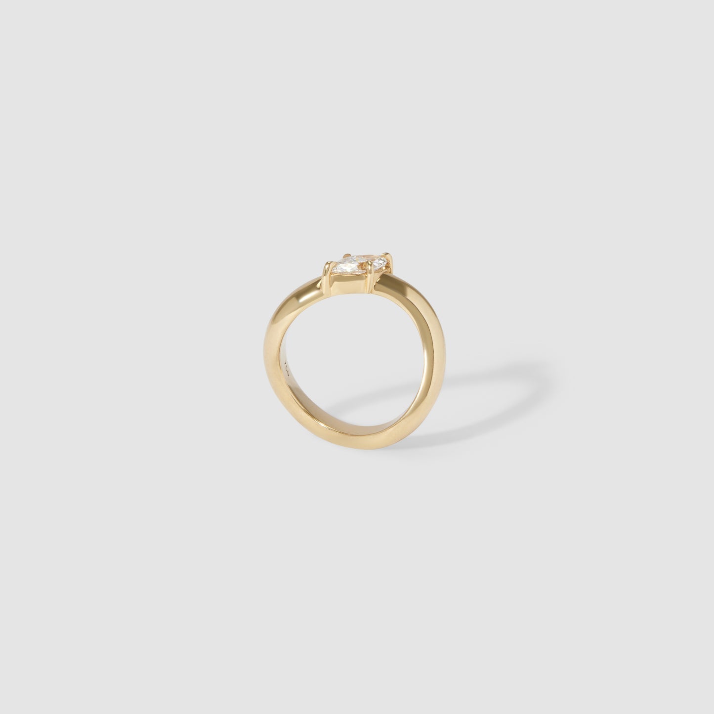 0.5 CT East West Marquise Shaped Solitaire Lab Grown Diamond Engagement Ring