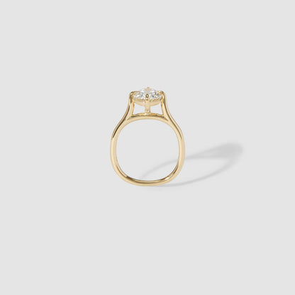 1.5 CT Oval Shaped Solitaire Lab Grown Diamond Engagement Ring