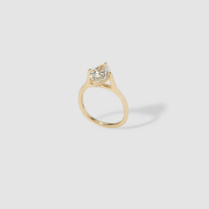 1.5 CT Oval Shaped Solitaire Lab Grown Diamond Engagement Ring