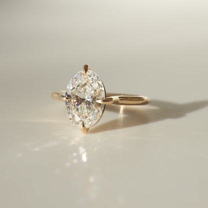 1.5 CT Oval Shaped Solitaire Lab Grown Diamond Engagement Ring