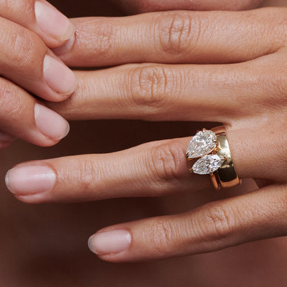 2.5 CT Pear & Marquise Shaped Toi Et Moi Lab Grown Diamond Engagement Ring