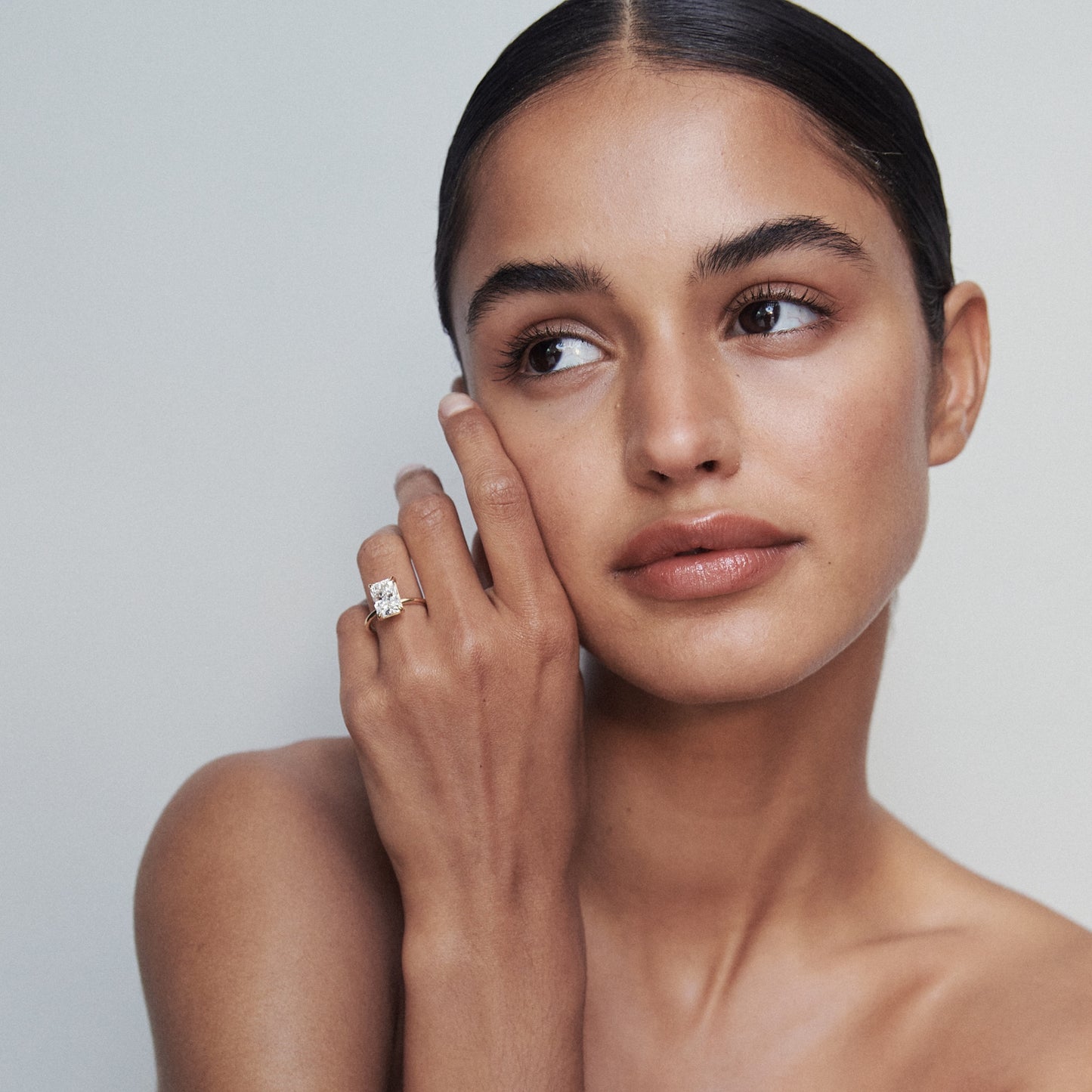 2.5 CT Radiant Shaped Solitaire Lab Grown Diamond Engagement Ring