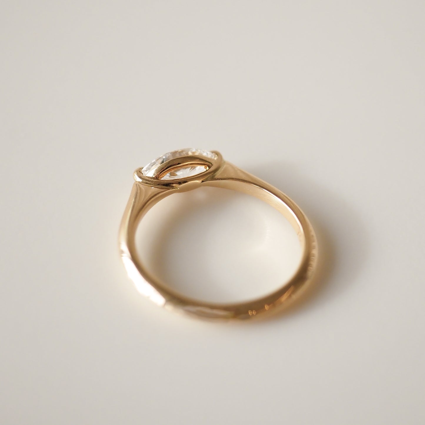 0.5 CT East West Marquise Shaped Solitaire Lab Grown Diamond Engagement Ring