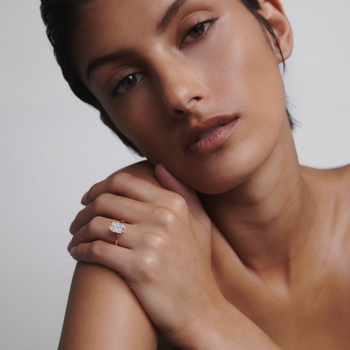 2.5 CT Enlongated Cushion Shaped Solitaire Lab Grown Diamond Engagement Ring