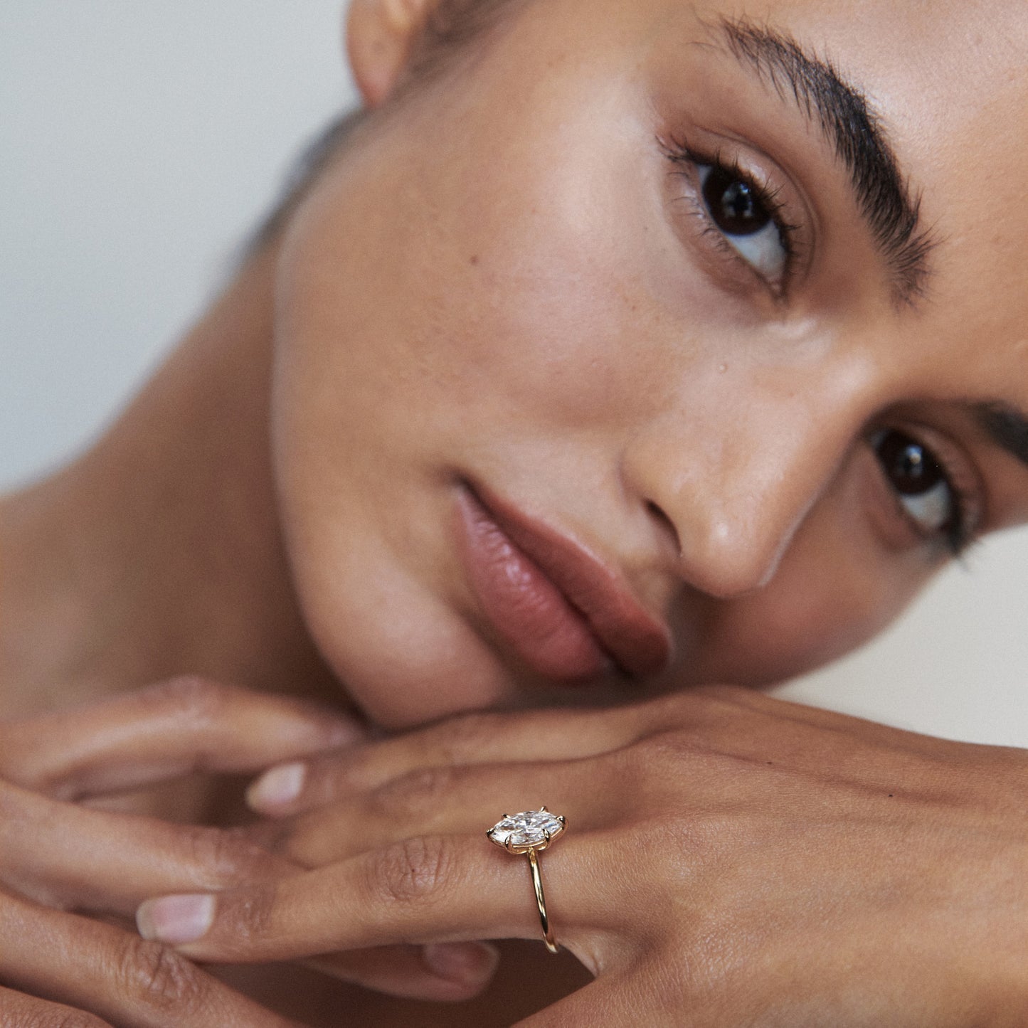 1 CT Marquise Shaped Solitaire Lab Grown Diamond Engagement Ring