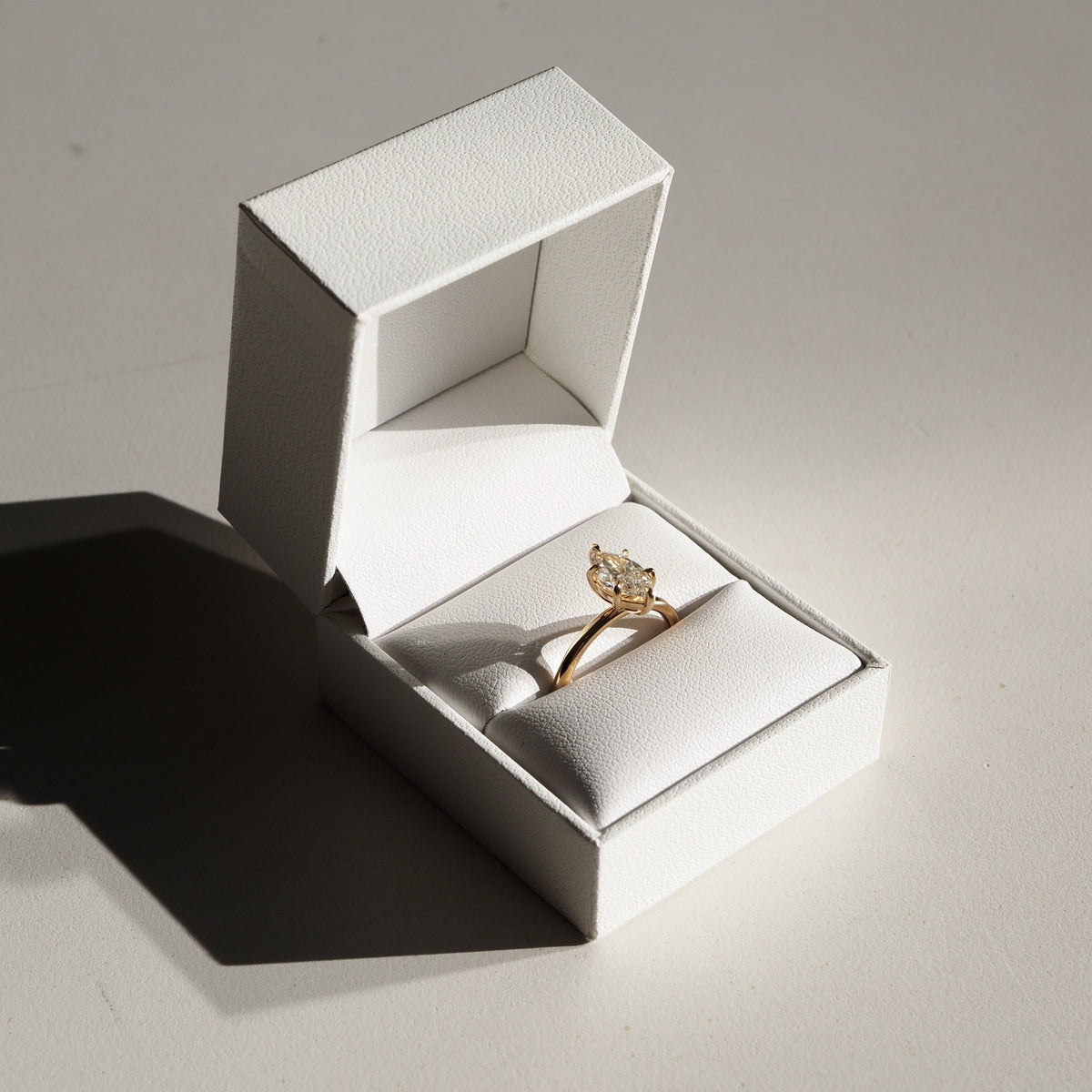 1 CT Marquise Shaped Solitaire Lab Grown Diamond Engagement Ring