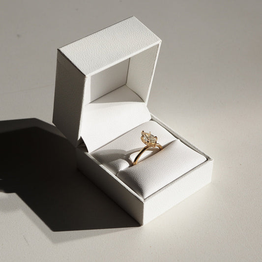 1 CT Marquise Shaped Solitaire Lab Grown Diamond Engagement Ring