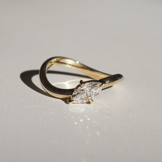 0.5 CT Marquise Shaped Solitaire Lab Grown Diamond Engagement Ring