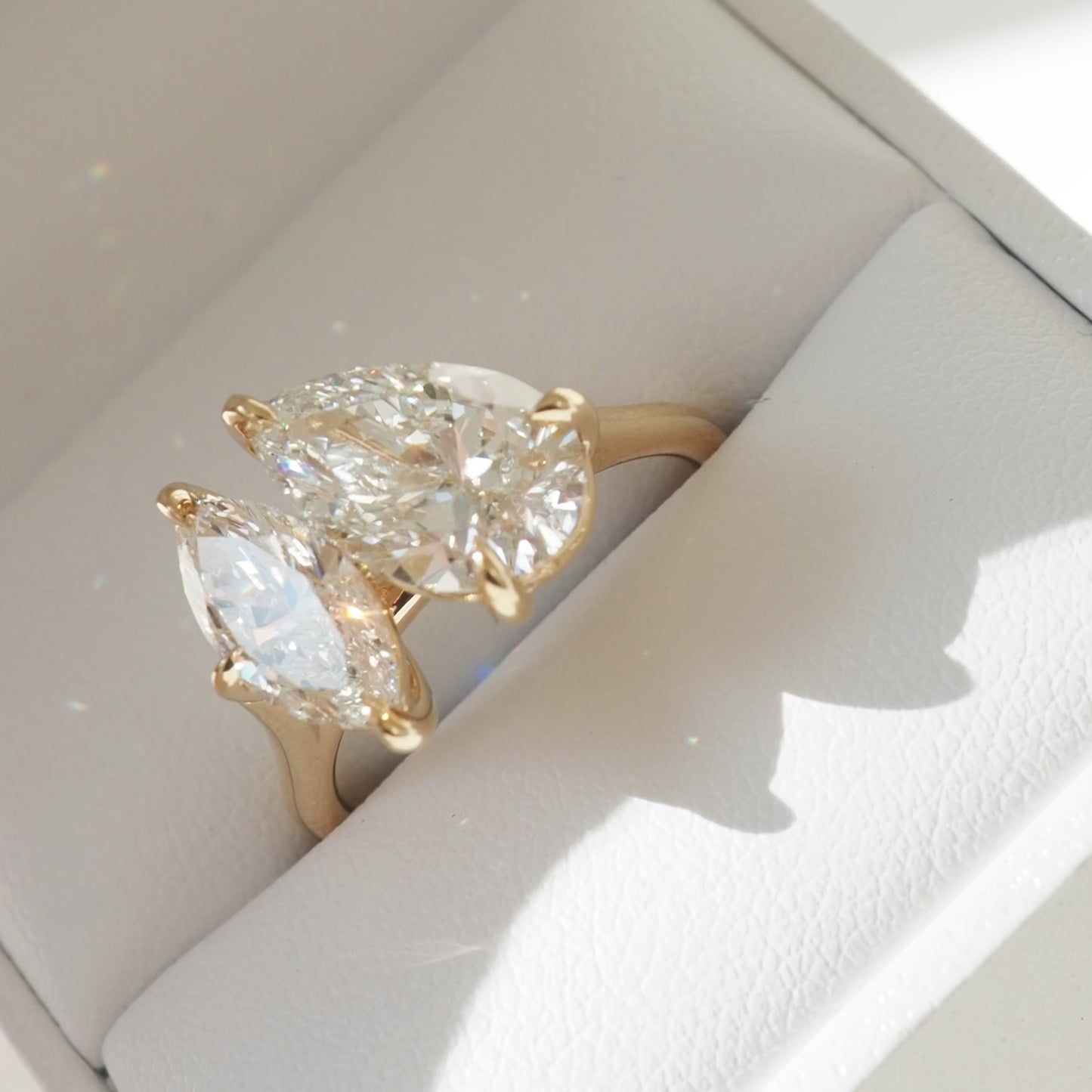 3.35 CT Pear & Marquise Shaped Toi Et Moi Lab Grown Diamond Engagement Ring