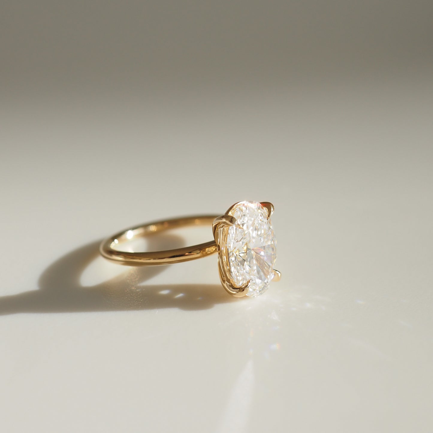 3.02 CT Oval Shaped Solitaire Lab Grown Diamond Engagement Ring