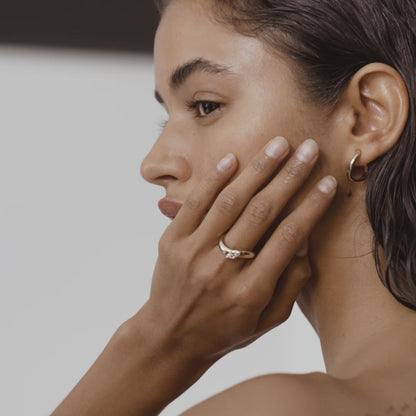 0.5 CT East West Marquise Shaped Solitaire Lab Grown Diamond Engagement Ring