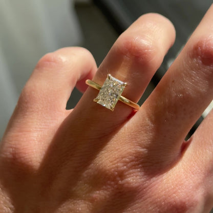 2.03 CT Radiant Shaped Solitaire Lab Grown Diamond Engagement Ring