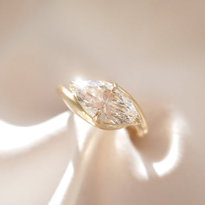 2.02 CT Marquise Shaped Solitaire Lab Grown Diamond Engagement Ring