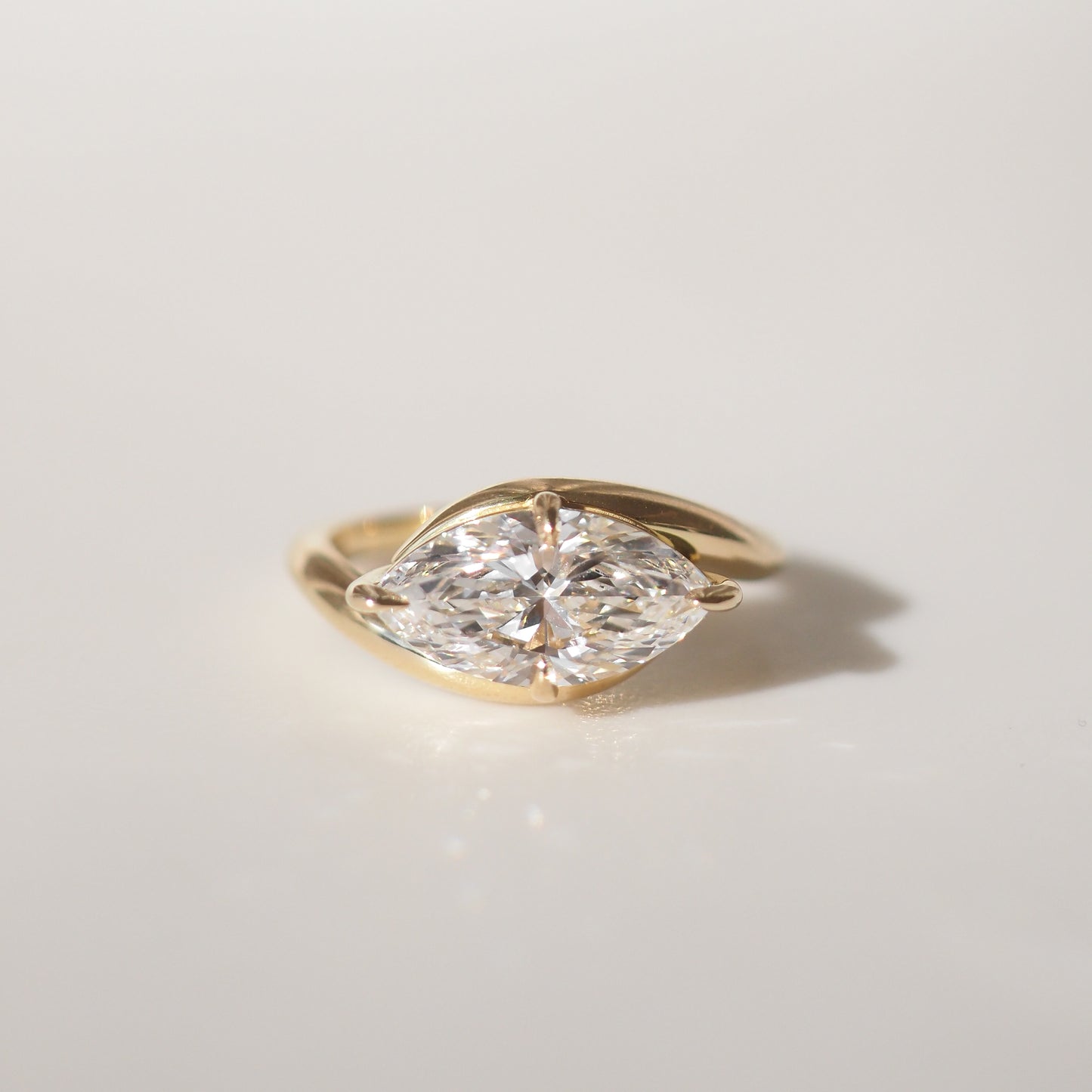 2.02 CT Marquise Shaped Solitaire Lab Grown Diamond Engagement Ring