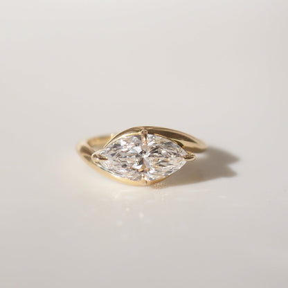 2.02 CT Marquise Shaped Solitaire Lab Grown Diamond Engagement Ring