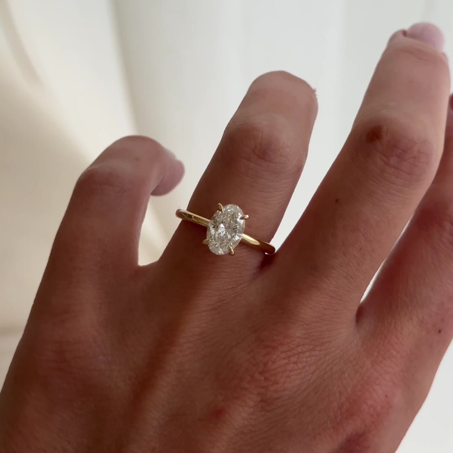 1.56 CT Oval Shaped Solitaire Lab Grown Diamond Engagement Ring