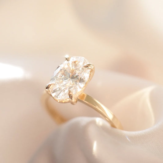 2.02 CT Oval Shaped Solitaire Lab Grown Diamond Engagement Ring