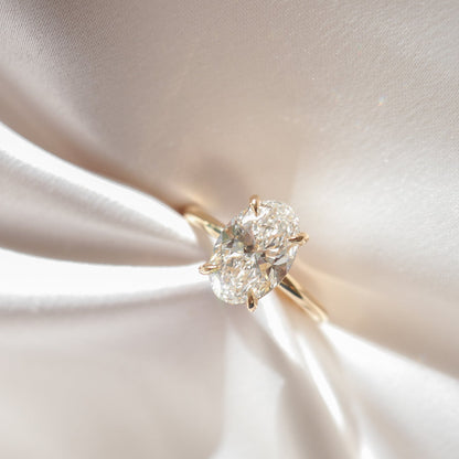 2.53 CT Oval Shaped Solitaire Lab Grown Diamond Engagement Ring