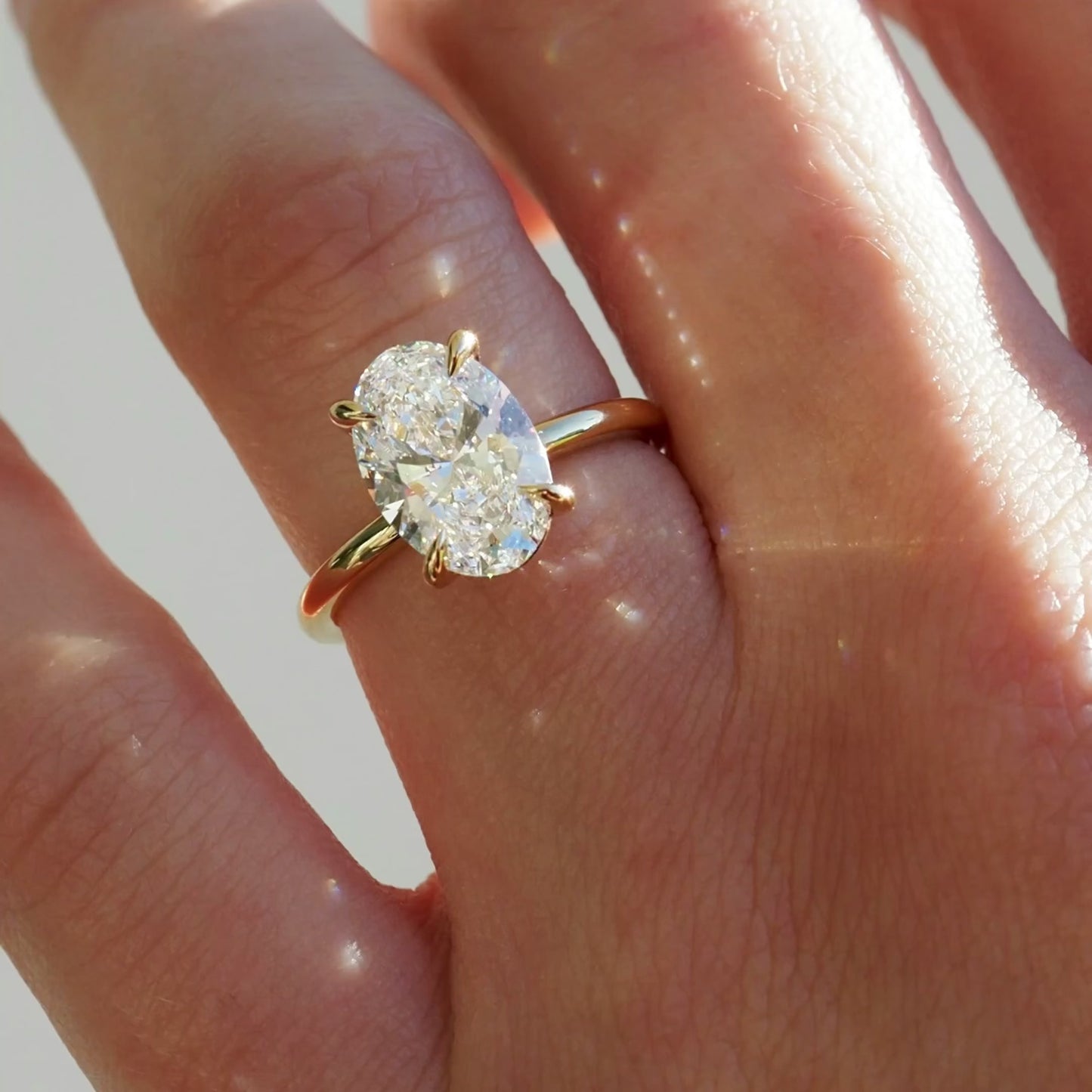 2.53 CT Oval Shaped Solitaire Lab Grown Diamond Engagement Ring