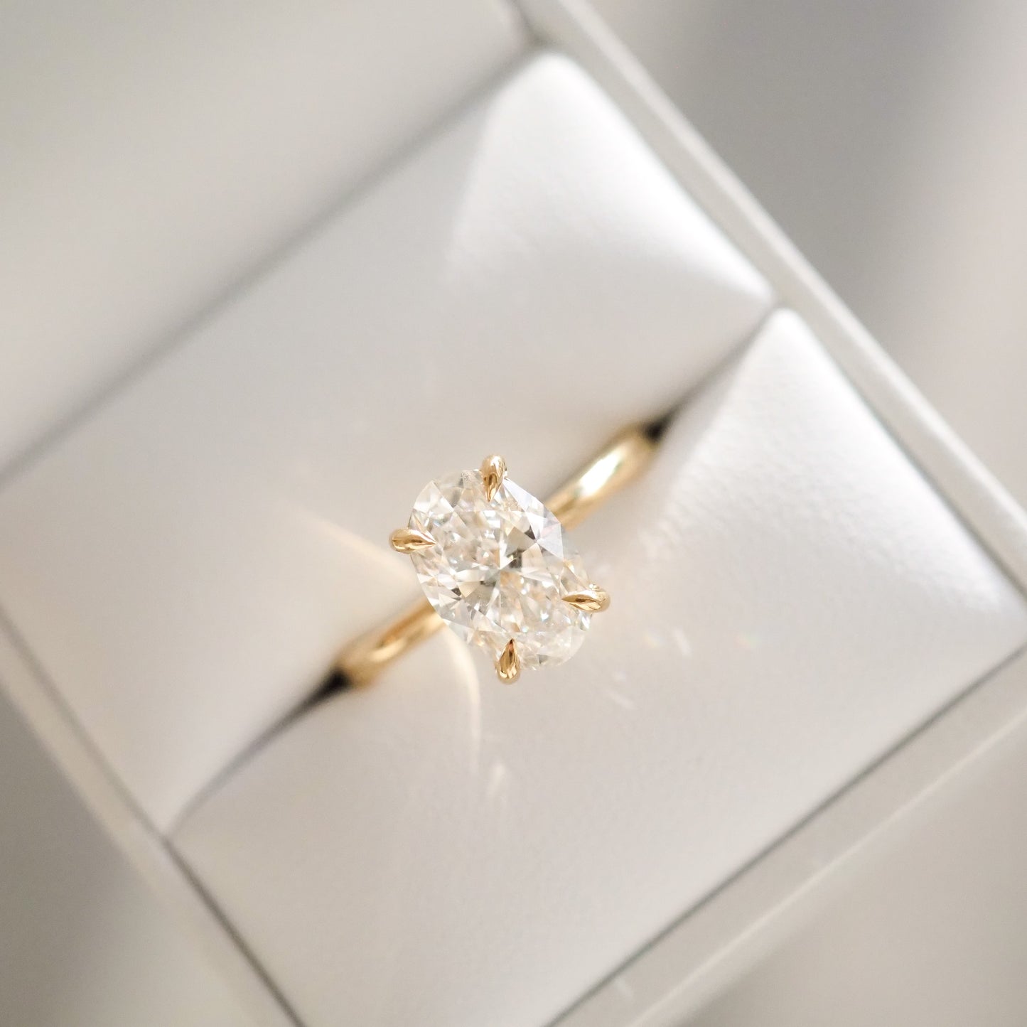 2.09 CT Oval Shaped Solitaire Lab Grown Diamond Engagement Ring