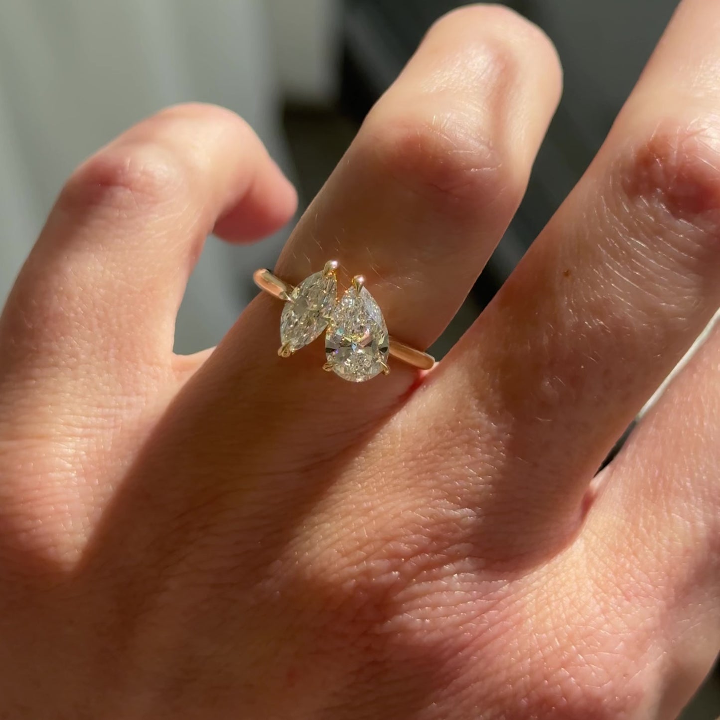 1.53 TCW Pear & Marquise Shaped Toi Et Moi Lab Grown Diamond Engagement Ring