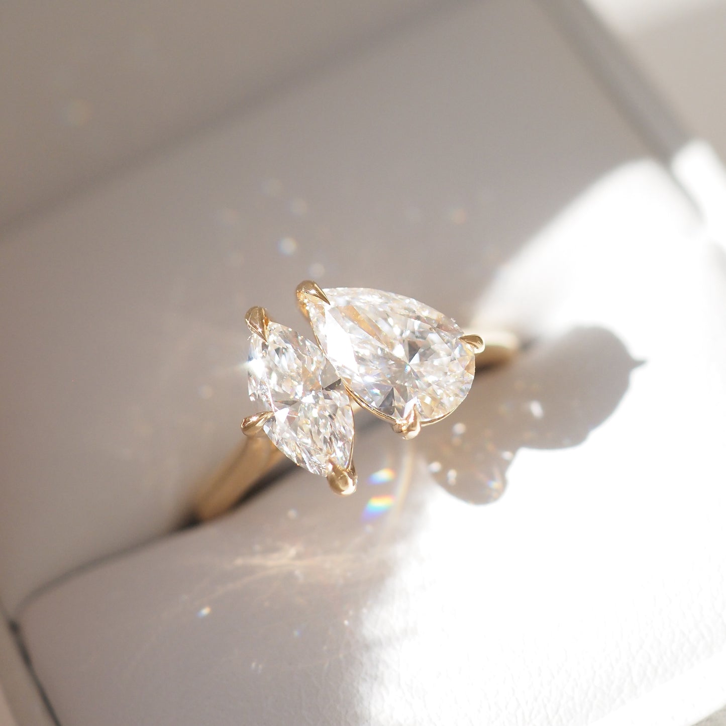 1.53 TCW Pear & Marquise Shaped Toi Et Moi Lab Grown Diamond Engagement Ring