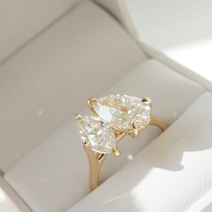1.53 TCW Pear & Marquise Shaped Toi Et Moi Lab Grown Diamond Engagement Ring