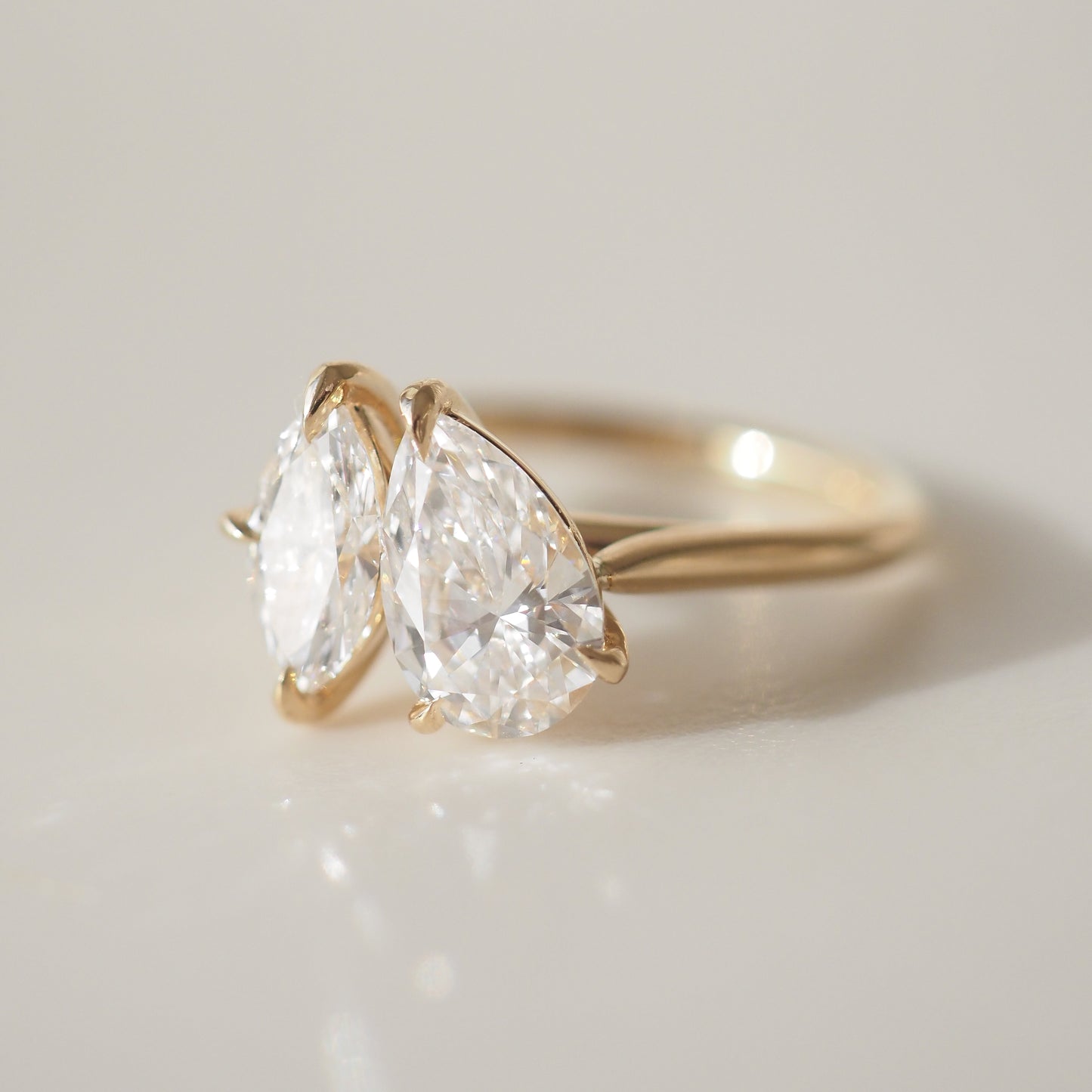 1.53 TCW Pear & Marquise Shaped Toi Et Moi Lab Grown Diamond Engagement Ring