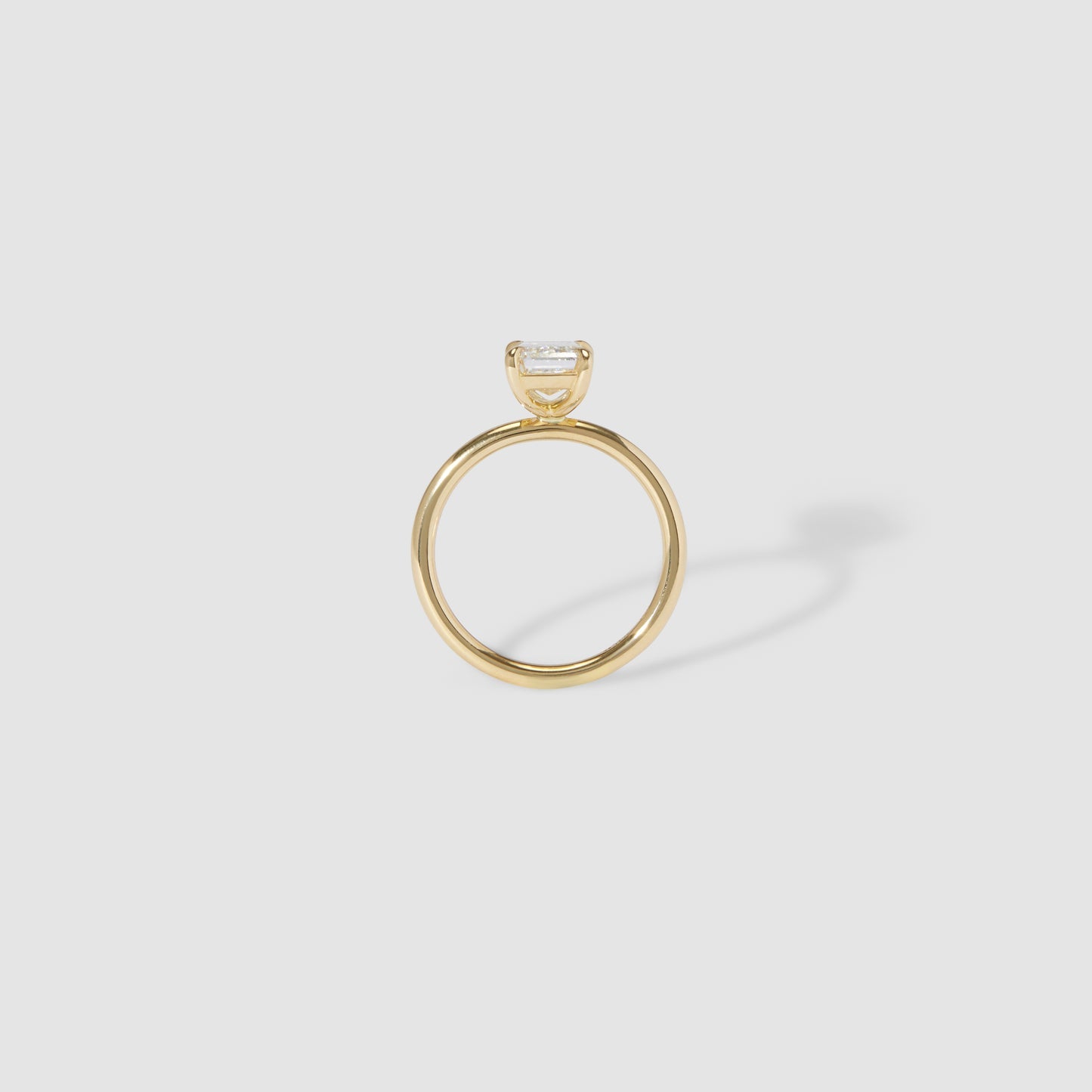 4.06 CT Emerald Shaped Solitaire Lab Grown Diamond Engagement Ring