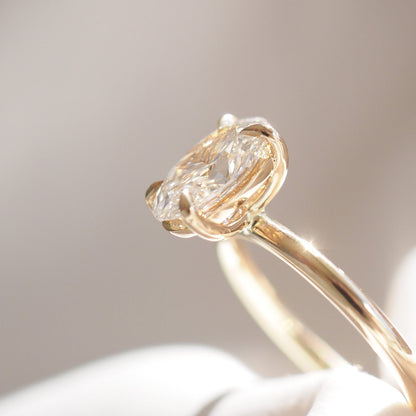 1.55 CT Oval Shaped Solitaire Lab Grown Diamond Engagement Ring