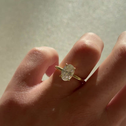 1.55 CT Oval Shaped Solitaire Lab Grown Diamond Engagement Ring