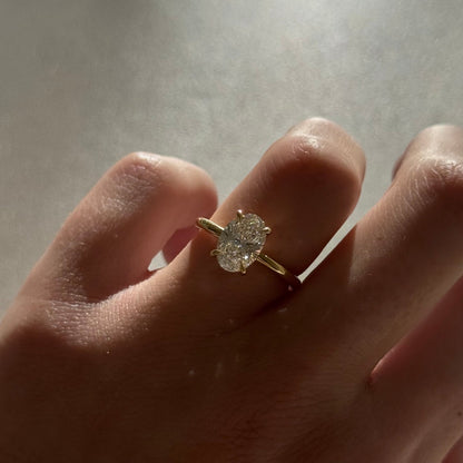 1.55 CT Oval Shaped Solitaire Lab Grown Diamond Engagement Ring