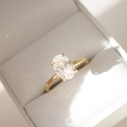 1.55 CT Oval Shaped Solitaire Lab Grown Diamond Engagement Ring