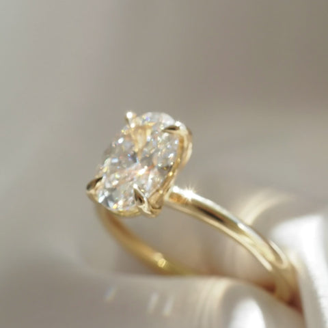 1.55 CT Oval Shaped Solitaire Lab Grown Diamond Engagement Ring