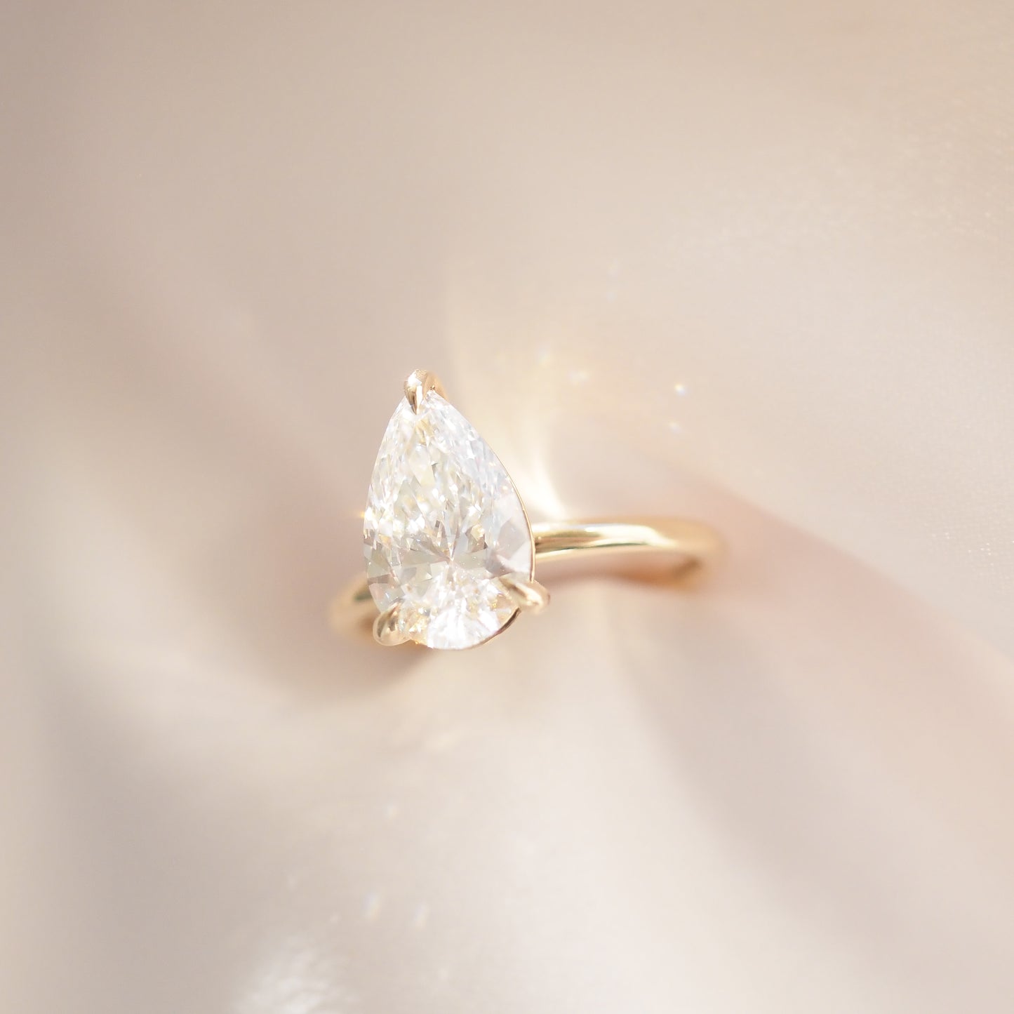 2.53 CT Pear Shaped Solitaire Lab Grown Diamond Engagement Ring