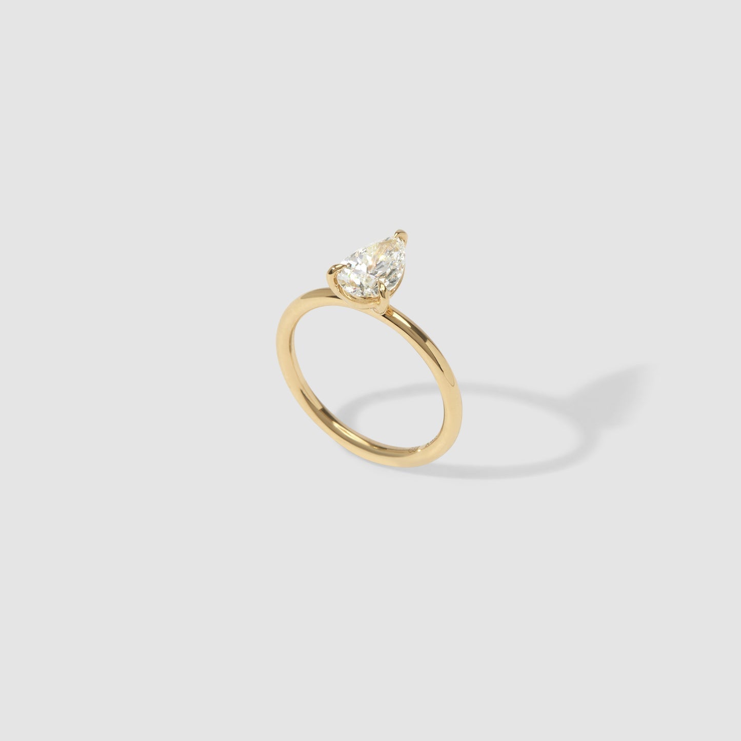 2.53 CT Pear Shaped Solitaire Lab Grown Diamond Engagement Ring