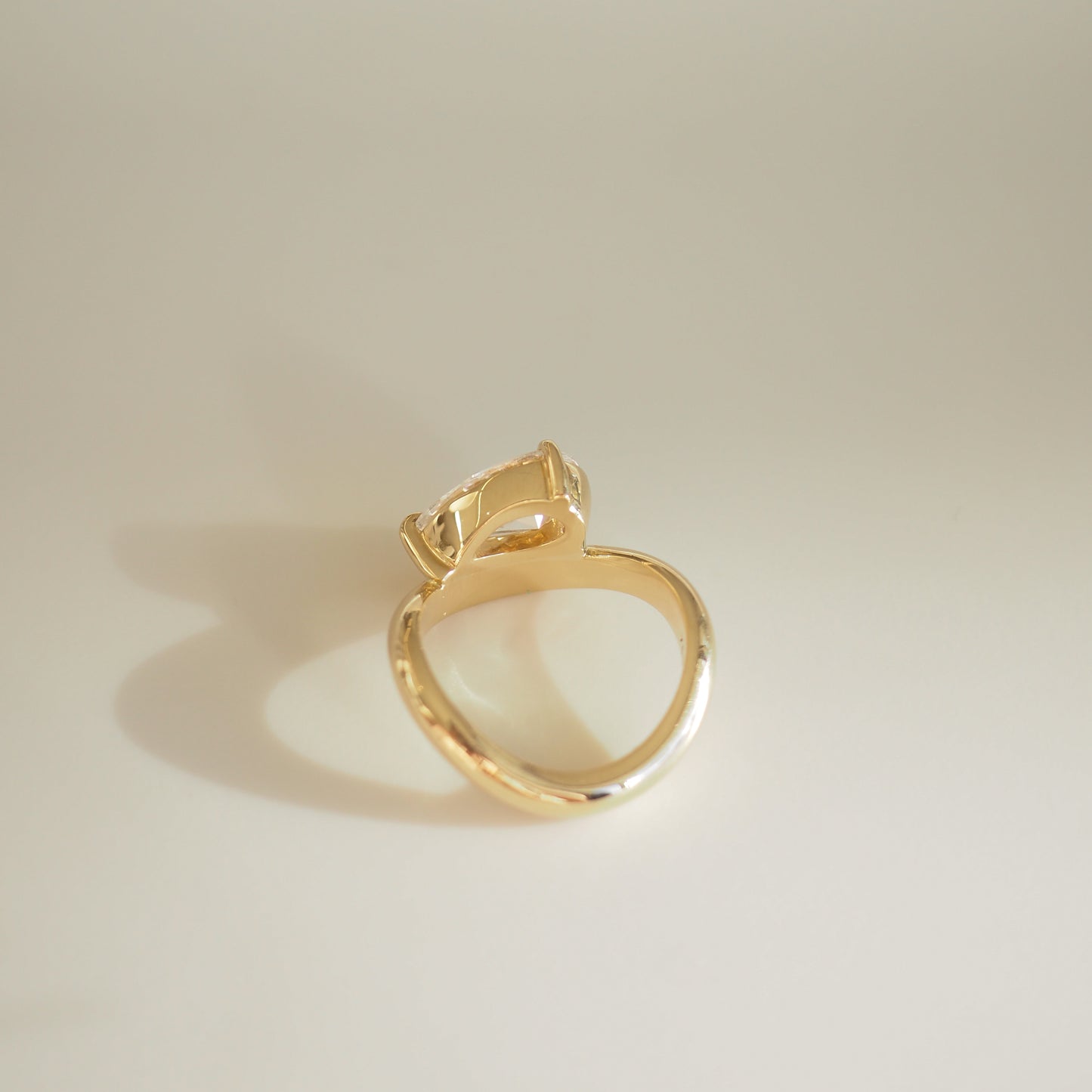 2 CT East West Pear Shaped Solitaire Lab Grown Diamond Engagement Ring