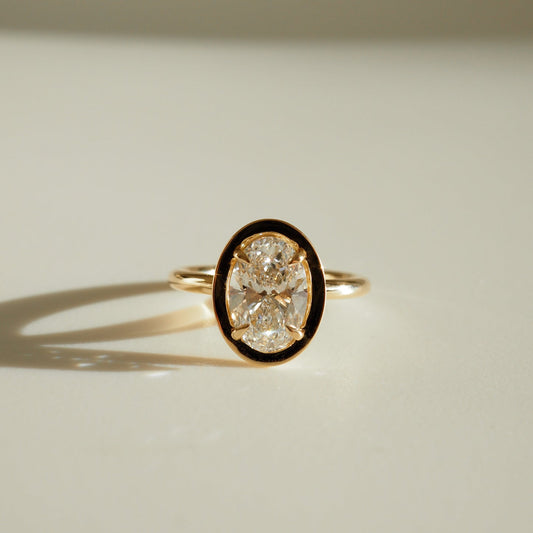 2.09 CT Oval Shaped Solitaire Lab Grown Diamond Engagement Ring