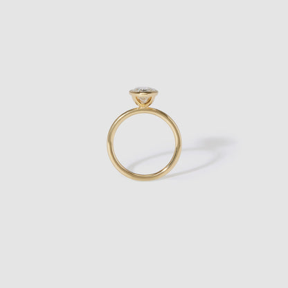 2.01 CT Oval Shaped Bezel Lab Grown Diamond Engagement Ring