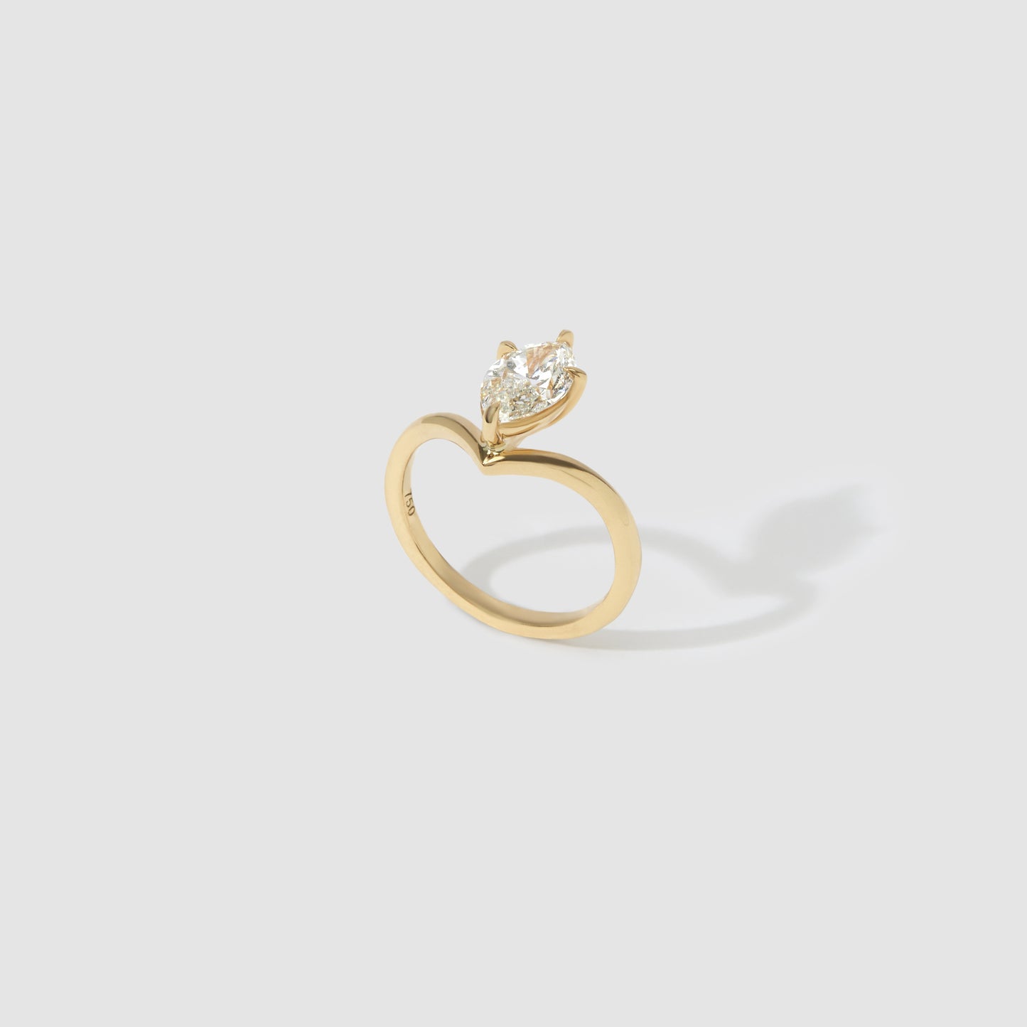 1.32 CT Marquise Shaped Solitaire Lab Grown Diamond Engagement Ring