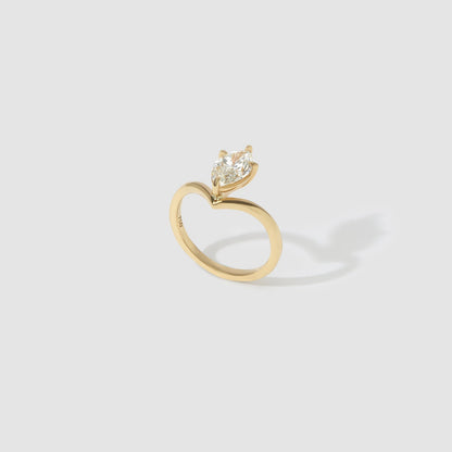 1.32 CT Marquise Shaped Solitaire Lab Grown Diamond Engagement Ring