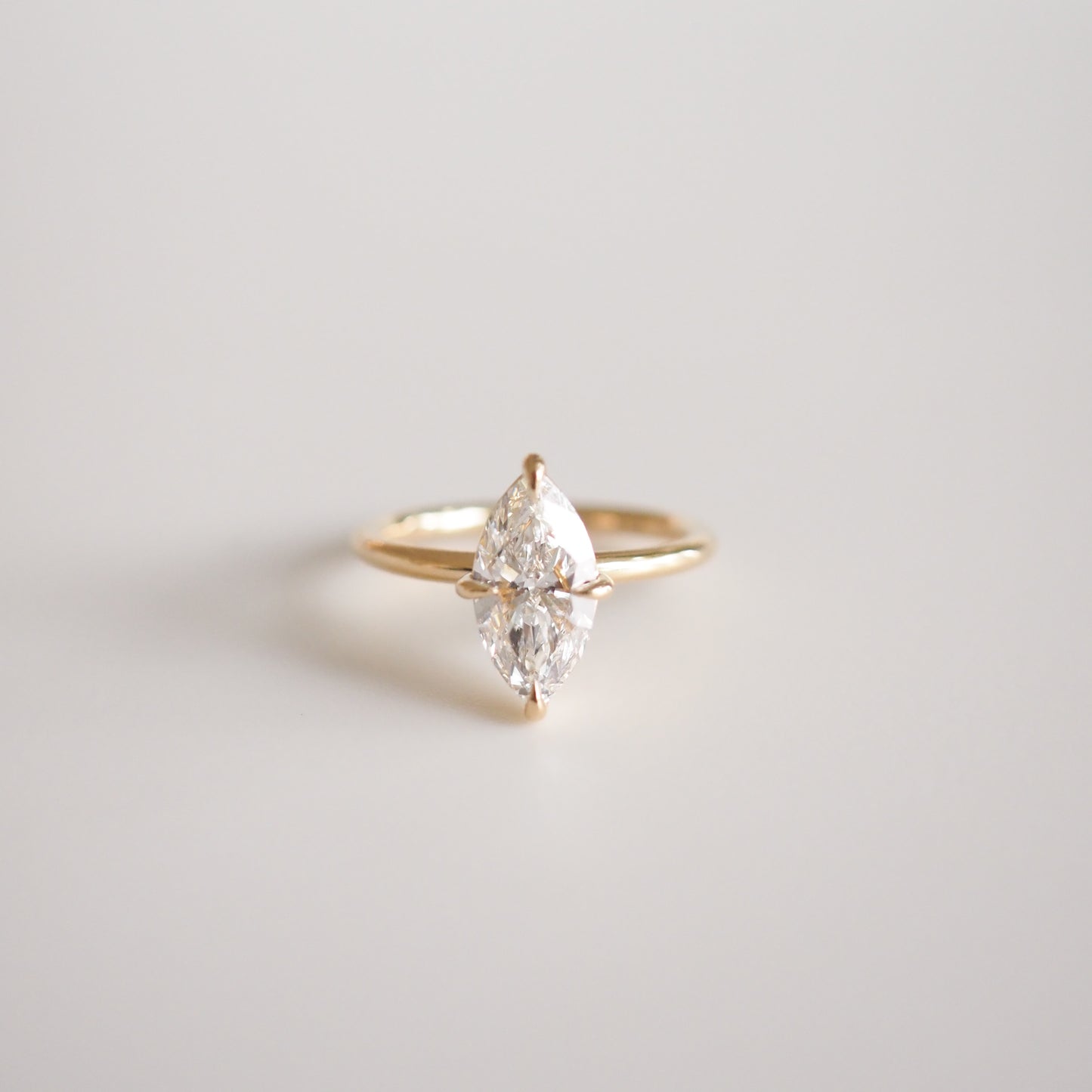 1.55 CT Marquise Shaped Solitaire Lab Grown Diamond Engagement Ring