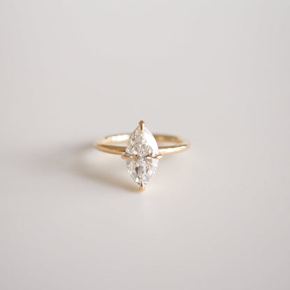 1.55 CT Marquise Shaped Solitaire Lab Grown Diamond Engagement Ring