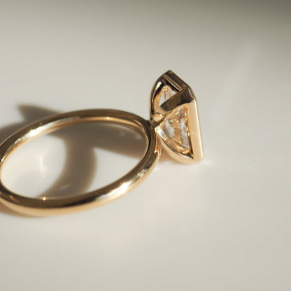 1.5 CT Radiant Shaped Bezel Lab Grown Diamond Engagement Ring