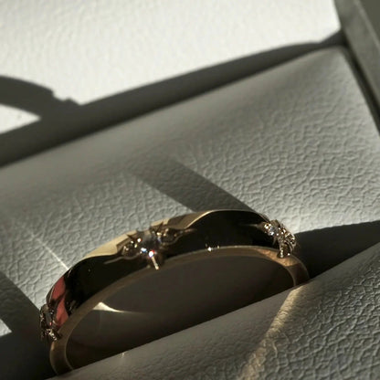 0.15 TCW Round Shaped Flush Setting Lab Grown Diamond Wedding Band