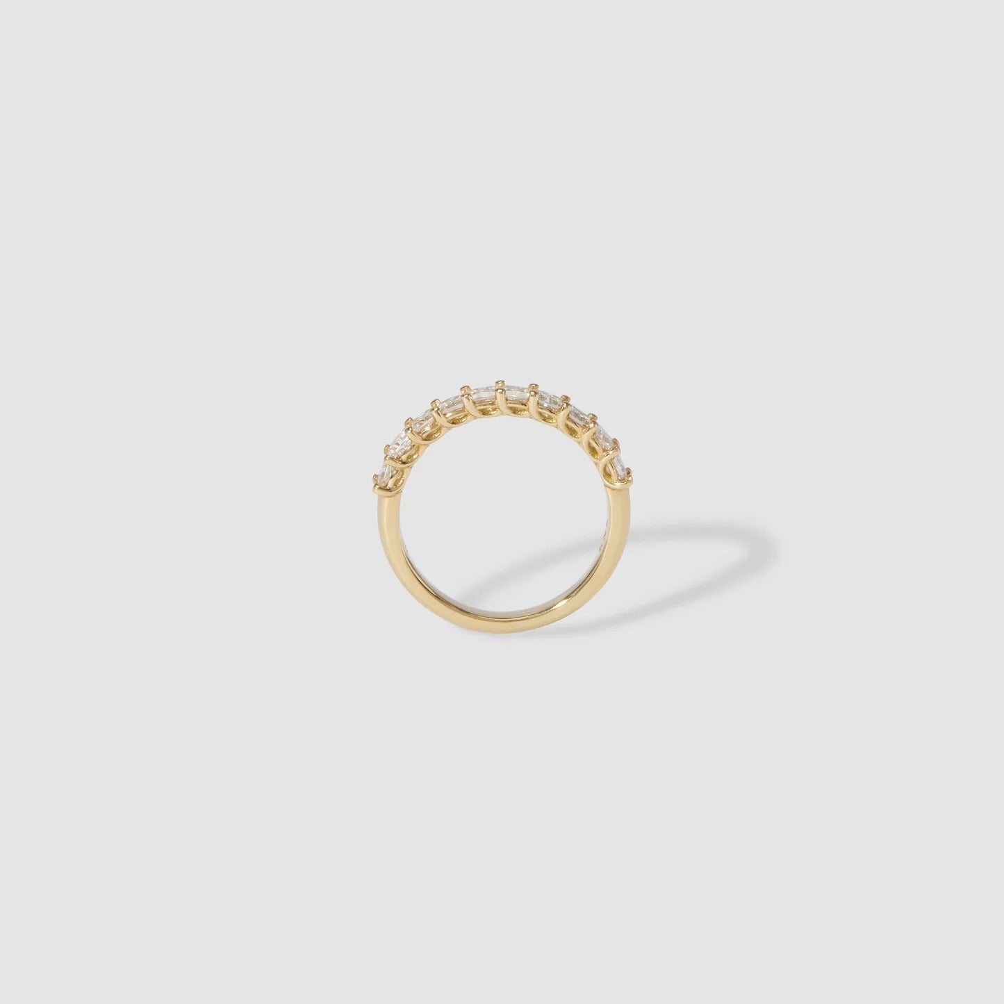 0.27 TCW Princess Shaped Half Eternity Lab Grown Diamond Wedding Band