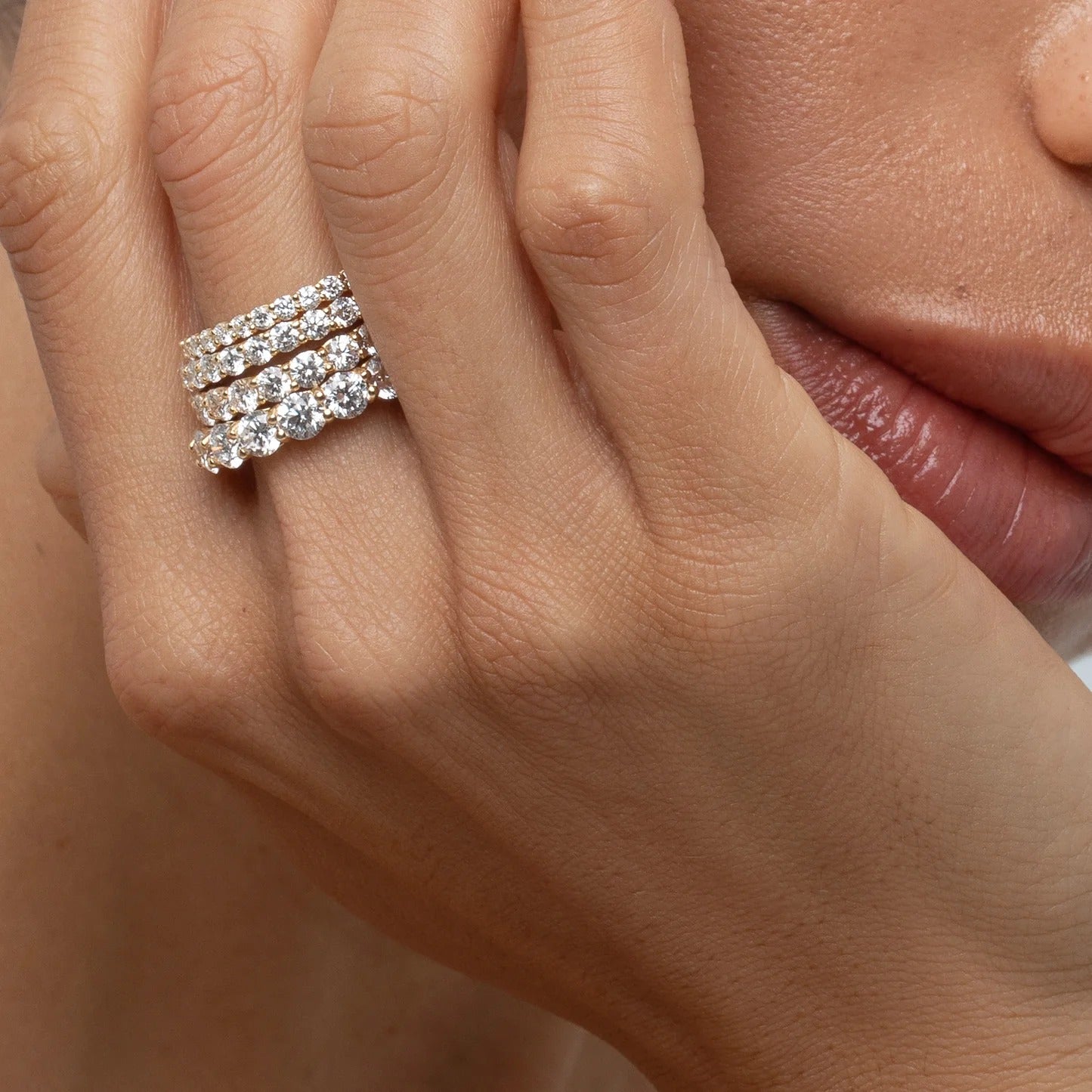 0.25 TCW Round Shaped Half Eternity Lab Grown Diamond Wedding Band