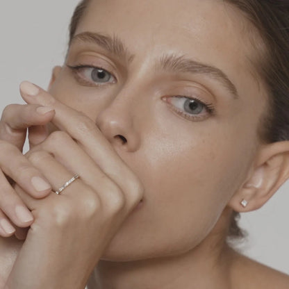 0.14 TCW Round & Baguette Shaped Half Eternity  Lab Grown Diamond Wedding Band